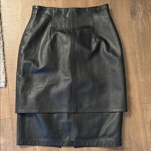 Elegant Black Leather Skirt